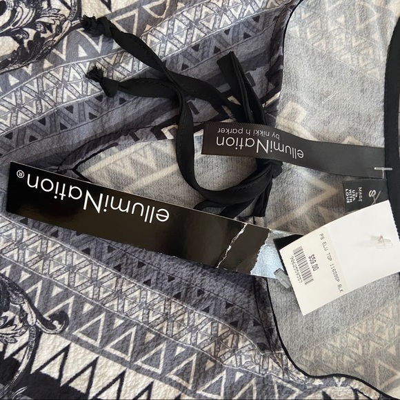 ElluminNation Boho Hippie Scroll Print Tunic Top S - Picture 9 of 11